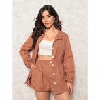 (KIT COM 2) Conjunto Feminino Linho Camisa e Short [PROMO DIA DAS MÃES]