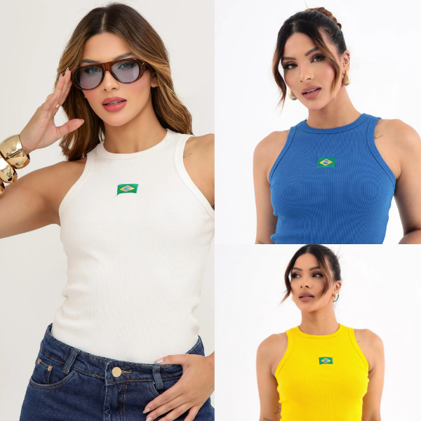 (KIT COM 3) Regata Feminina do Brasil [PROMOÇÃO DE OUTONO]