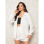 (KIT COM 2) Conjunto Feminino Linho Camisa e Short [PROMO DIA DAS MÃES]