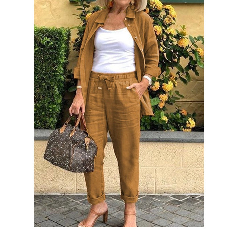 Conjunto Casual Soft | Blusa botão + Calça | PROMOÇÃO DE VERÃO