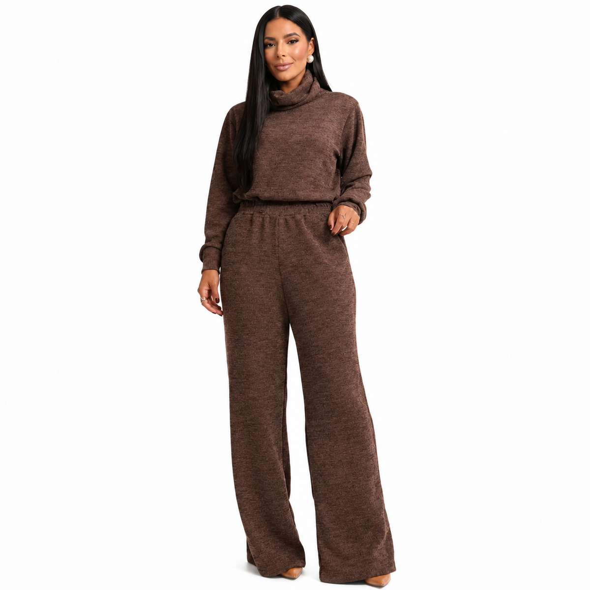 Conjunto Feminino Gola Alta Malha Rib (PROMOÇÃO DE INVERNO)
