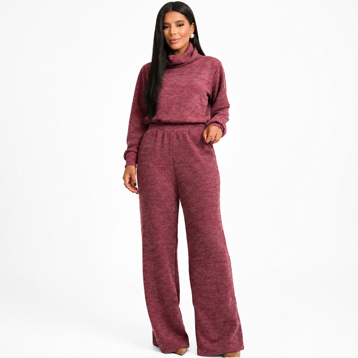 Conjunto Feminino Gola Alta Malha Rib (PROMOÇÃO DE INVERNO)