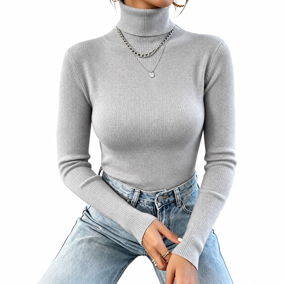 (KIT COM 3) Cacharrel Tricot Gola Alta - PROMOÇÃO DE INVERNO
