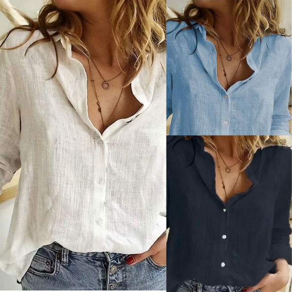 (KIT COM 3) Camisa Feminina Vesco Linho [PROMO DIA DAS MÃES]