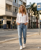 (KIT COM 3) Camisa Feminina Vesco Linho [PROMO DIA DAS MÃES]