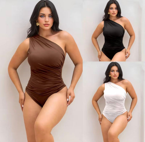 (KIT COM 3) Body Feminino Suplex Plissado | QUEIMA DE ESTOQUE