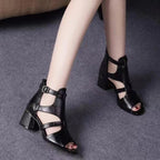 Sandália Gladiadora em Couro Roma [COMPRE 1 LEVE 2 PARES]