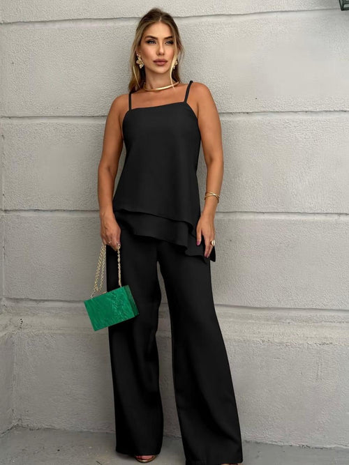 (KIT COM 2) - Conjunto Feminino Blusa Tunica e Calça Pantalona [PROMO DIA DAS MÃES]